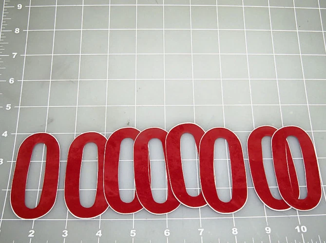 NUMBER 0 贴纸 3 英寸红色乙烯基 8 数量比赛评分免运费 — 第 1/1 张图片