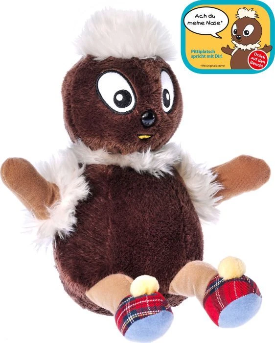 Heunec Sandmännchen Pittiplatsch mit Sound Kuscheltier Plüschfigur Stofftier NEU