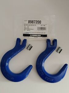 Lot of 2 PEERLESS # 8987200 9/32" G100 CLEVIS FOUNDRY HOOK G100 WLL 4300LB Blue 