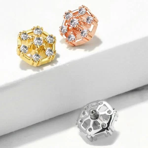 Dermal Anchor Aufsatz Piercing Anker Zirkonia Hautanker Micro Hexagon SAC02 - Picture 1 of 7