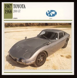 1967 1968 Toyota 2000 GT Classic Cars Card - Foto 1 di 1