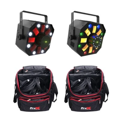 Set of Chauvet DJ Swarm 5 FX ILS + Wash FX ILS LED Lights + Bags - Image 1 of 4