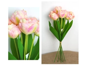 7 x Tulpen rosa 44 cm Kunstblumen Deko Kunstpflanze künstliche Blumen - Bild 1 von 1