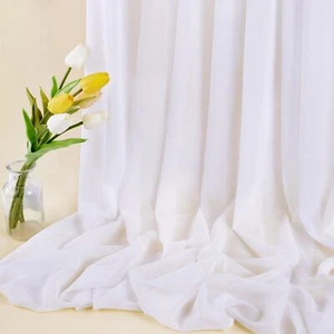 Fabric 10 Yards Sheer White Chiffon Draping Fabric Tablecloth for DIY Solid W... - Picture 1 of 7
