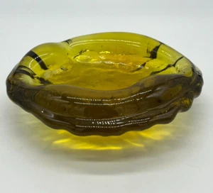 Blenko Free Form Art Glass Amber Cigar Ashtray 7” Midcentury 50s 60s Heavy - Bild 1 von 10