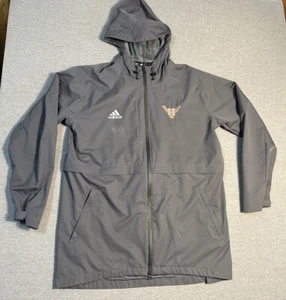 ADIDAS GAME MODE MENS RAIN JACKET Full Zip Hood Grey H Longhorn Logo Mesh Lined - Picture 1 of 14