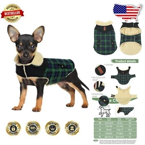 Karierter Hundemantel für mehrere Anlässe - warm & funktional für kleine bis mittlere Hunde - Bild 1 von 9