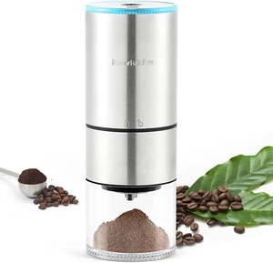 Coffee Grinder Electric, Portable Mini Conical Burr Mill, Stainless Steel Compac - Picture 1 of 7