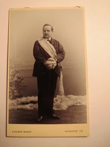 Münster i. W. - Student in Couleur mit Schläger - CVer ? - CDV / Studentika - Picture 1 of 2