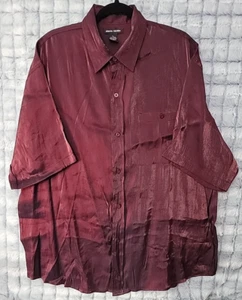 Pierre Cardin Vintage Iridescent Red Button Up Men's XL Shirt Casual Dress - Picture 1 of 3
