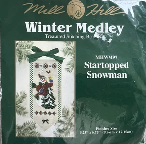 Kit de banda de costura Mill Hill Winter Medley atesorada muñeco de nieve Startopped MHWM97 - Imagen 1 de 3