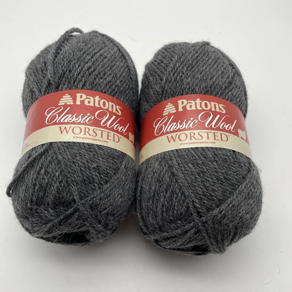 Lote De 2 Patones Clásicos 100% Lana Hilo 4 Capas 0025 Gris Oscuro Mezcla Mismo Tinte Lote Nuevo Foto 1 de 4