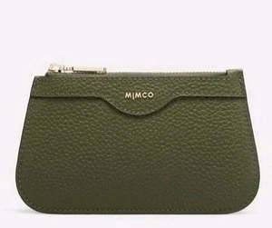 💜JETT Small Pebble Leather POUCH in Winter Moss/LT Gold by MIMCO $80💜 - Picture 1 of 4