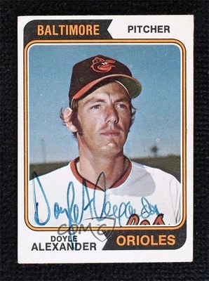 JSA Certified 1974 Topps Doyle Alexander #282 COA Auto - Image 1 of 2