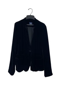 GAP schwarzer Samt Blazer Damengröße 12 Seidenmischung Urlaub Party Jacke klassisch - Bild 1 von 10