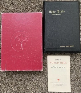 Vtg 1965 The World Publishing Co. Bible Red Letter Edition KJV W/ Original Box - Picture 1 of 16