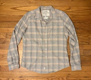 Frank & Eileen Barry kariertes italienisches Stoffhemd mit Knopfleiste (Größe: M) - Bild 1 von 3