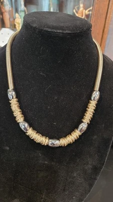 ISADORA Snake Style Necklace Mainly GOLD TONE Withsome Silver  Mixed Metals  - Image 1 of 4