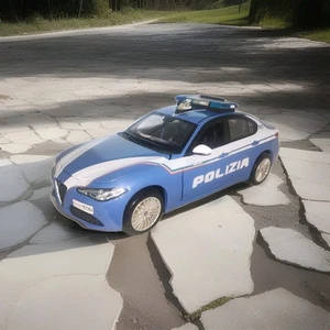 Alfa Romeo Nuova Giulia Polizia Di Stato 1/24 Burago Artigianale - Foto 1 di 7