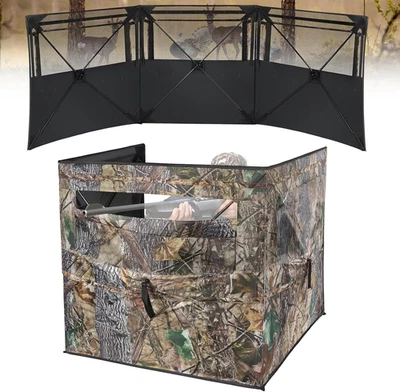 See through Hunting Blind, Ground Blinds with Carrying Bag, Portable & Silent Po - Image 1 of 4