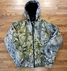 WFS Burly Camo Tan Hooded Insulated Quilted Lined Hunting Jacket Sz XXL - Picture 1 of 17