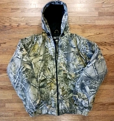 WFS Burly Camo Tan Hooded Insulated Quilted Lined Hunting Jacket Sz XXL - Image 1 of 4