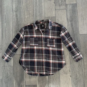 Y2K Ripcurl Long Sleeve Beach Button Shirt Mens Sz M Plaid Fall Flannel Y2K Surf - Picture 1 of 9