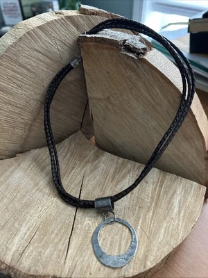 Collar Silpada Plata Esterlina Colgante Marrón Triple Trenzado Cuero 17" N1499 Foto 1 de 4