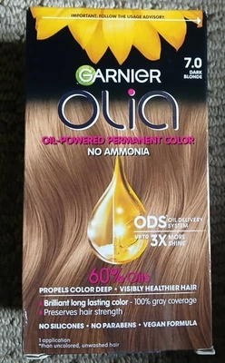 Garnier Olia Fórmula Vegana Color de Cabello Permanente Rubio Oscuro #7.0               Foto 1 de 3