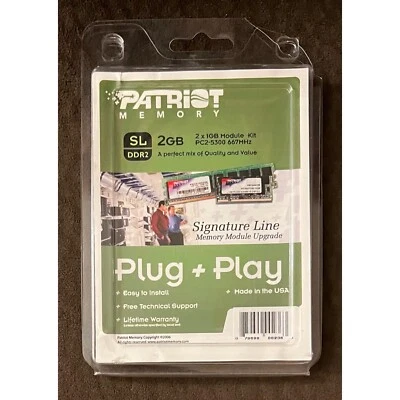 NEW Patriot Memory 2 x 1GB Kit PC2-5300 SL DDR2 667MHz RAM 2GB Memory Module - Image 1 of 4