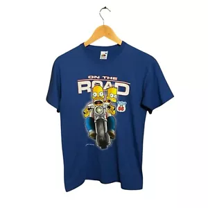 I Simpson On The Road Route 66 Maglietta Moto Grafica Uomo Small - Foto 1 di 4