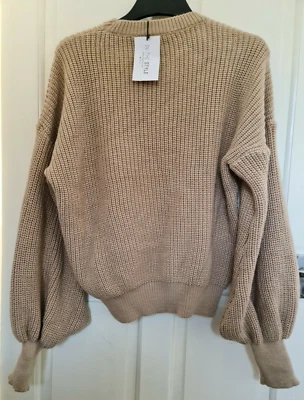 In The Style RIBBED JUMPER Size 14 Pullover Camel Crew Neck BNWT - Image 1 of 4