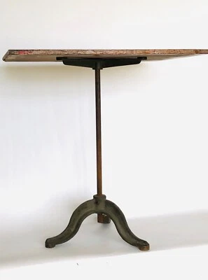 Printers Work Table Cast Iron Art / Drafting Table. Antique Vintage Industrial.  - Image 1 of 4