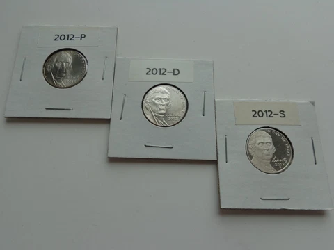 2012 P+D+S Jefferson Nickel Mint Proof Set~ HAND-PICKED~2012 P D S BU Coins Cover