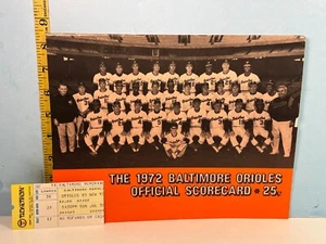 1972 Baltimore Orioles Baseball Official Program & Ticket vs New York Yankees - Picture 1 of 10