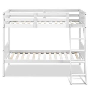 Twin Over Twin Bunk Beds Convertible 2 Kid Individual Twin Beds for Christmas - Picture 1 of 6