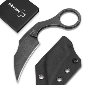 BÖKER PLUS® Bad Moon Fixed Karambit Knife 2.56" Blade D2 Kydex Sheath - 02BO078 - Picture 1 of 10