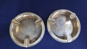 Two Rare Persian Silver Isfahan ashtrays Hand Engraved Signed 84 173 G - Picture 1 of 14