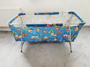 VINTAGE Baby TRAVEL COT Play Pen Blue Folding - Picture 1 of 8