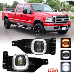 For Ford F-250 F-350 F-450 Super Duty 05-07 LED Fog Lights Halo DRL Turn Signal - Bild 1 von 16