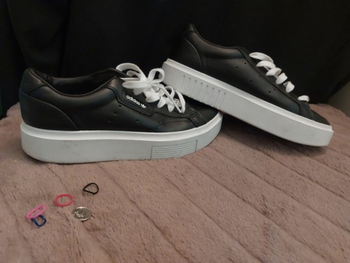 Adidas scarpe da ginnastica platform nere super eleganti (EE4519) taglia UK 6 EUR 39 1 3