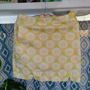 EP Pro Ladies SIZE 2 Pink Yellow Daisy Print Cotton Skirt Skort B3 - Picture 1 of 4