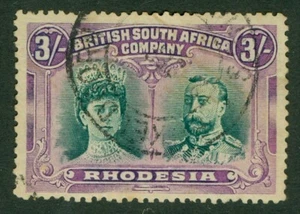 SG 158 Rhodesia 1910-13. 3/-. Very fine used with an Enkeldoorn CDS - Picture 1 of 1