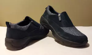 Lands' End Allwetter isolierte Wildleder-Mokassins Reißverschluss Damen US 8,5 M marineblau 8,5 B - Bild 1 von 10