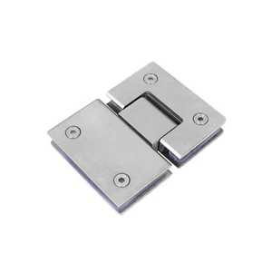 Shower Glass Door Gate Hinge 304 Stainless Steel 180 Degrees Polished Chrome Fin - Picture 1 of 8