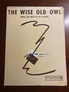 The Wise Old Owl Joe Ricardel 1940 1940s Vintage Sheet Music - Picture 1 of 3