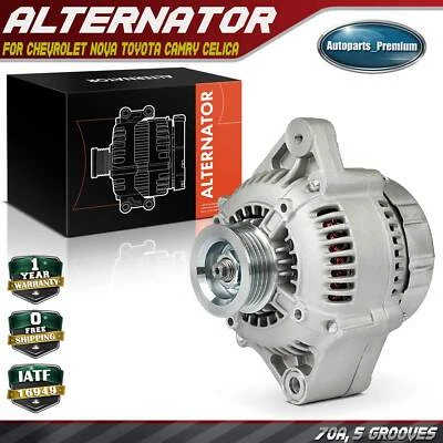 Alternator for Chevrolet Nova Toyota Camry Celica Corolla 70A 12V CW 5-Groove - Image 1 of 4
