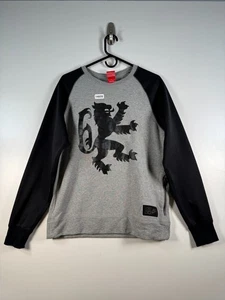Maglione Vintage Nike Uomo Lebron James Virescit Vulnere Virtus Grigio Nero Taglia M 21x27 - Foto 1 di 9