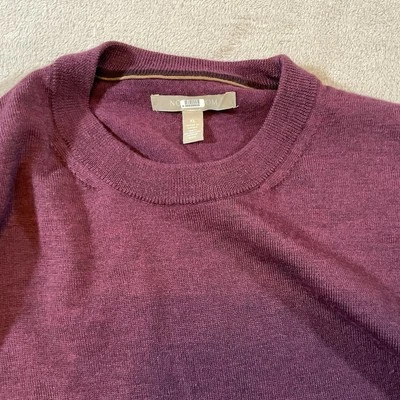 Suéter Pullover Nordstrom Hombre Tienda 100% Lavable Lana Merino Rojo Borgoña XL Foto 1 de 4