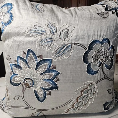 Ethan Allen 26x26 Euro pillow Floral pattern Throw Pillow Decor Pillow (Box6) - Image 1 of 4